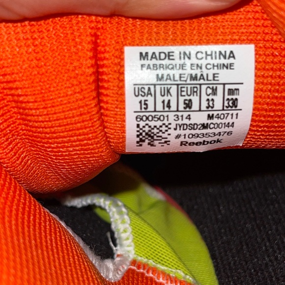 Reebok CrossFit men’s shoes in size 15, black and orange, NWOT, laced sneakers - Picture 15 of 16